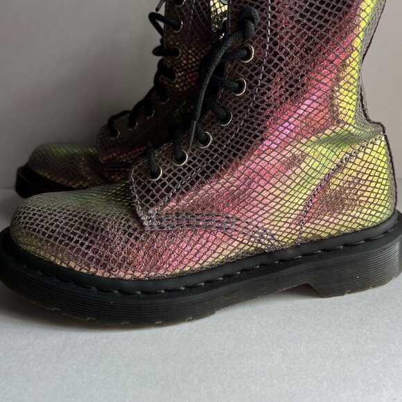 Dr. Martens 1460 Pascal Pink Iridescent Metallic Shiny Combat Boots Size 6 - Picture 2 of 16